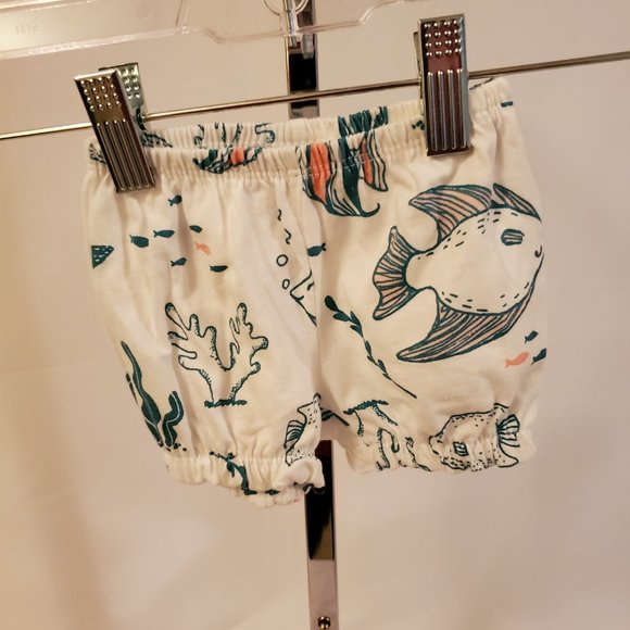 Two-Piece, cotton Romper set white w/ocean pattern Carter's - Picture 3 of 3